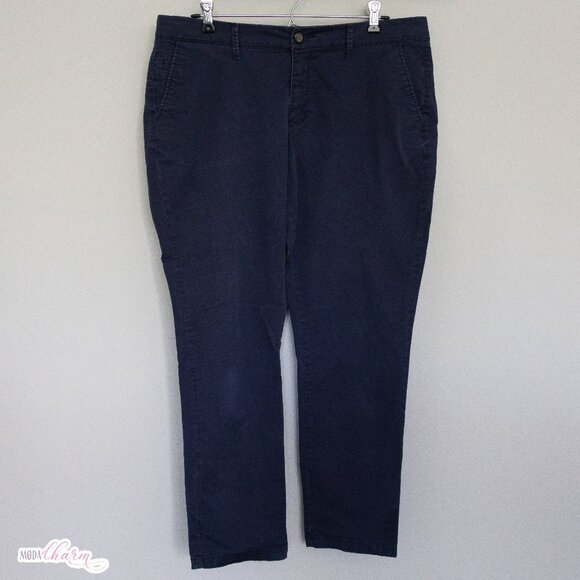 Gap Khakis Skinny Boyfriend Navy Pants - Picture 1 of 6
